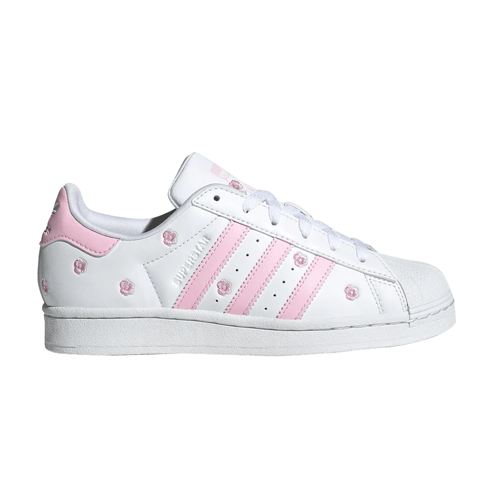 Кроссовки adidas Superstar J 'Pink Floral Embroidery'