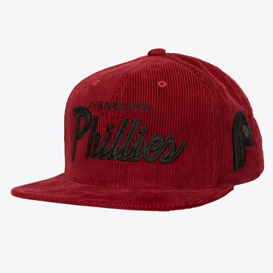 Бейсболка Mitchell & Ness Red Philadelphia Phillies Corduroy Snapback Hat