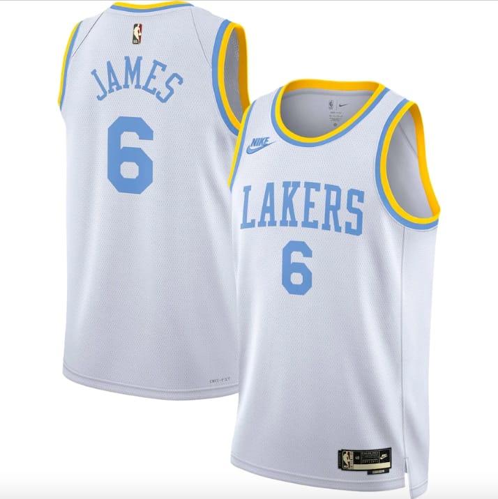 Баскетбольная джерси 2022-23 LA Lakers #6 LeBron James Swingman Classic White Jersey