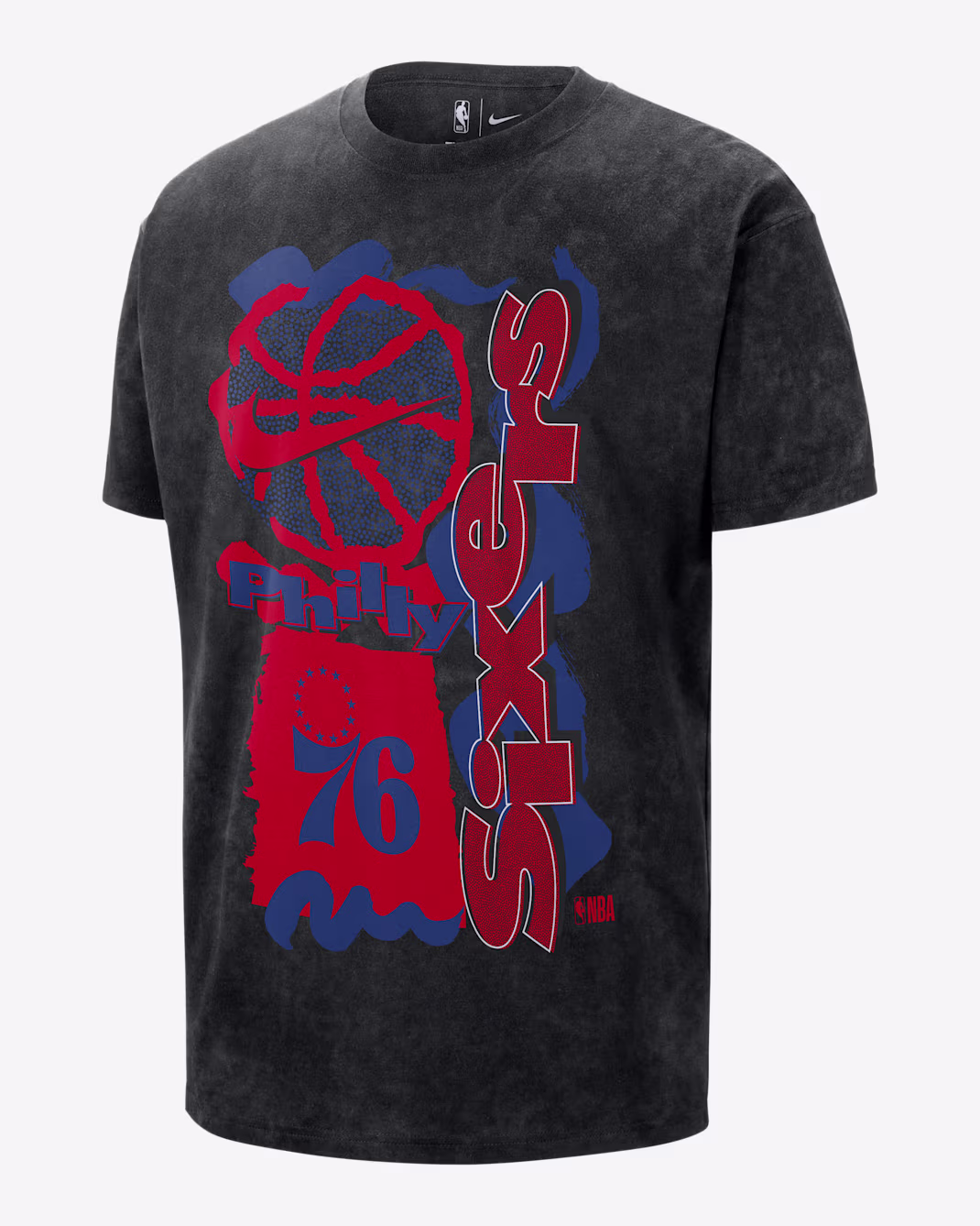 Мужская футболка Nike NBA Max90 Philadelphia 76ers Courtside Tee Black
