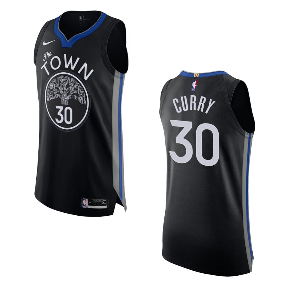Баскетбольная джерси 2019-20 Warriors #30 Stephen Curry City Black Authentic Jersey