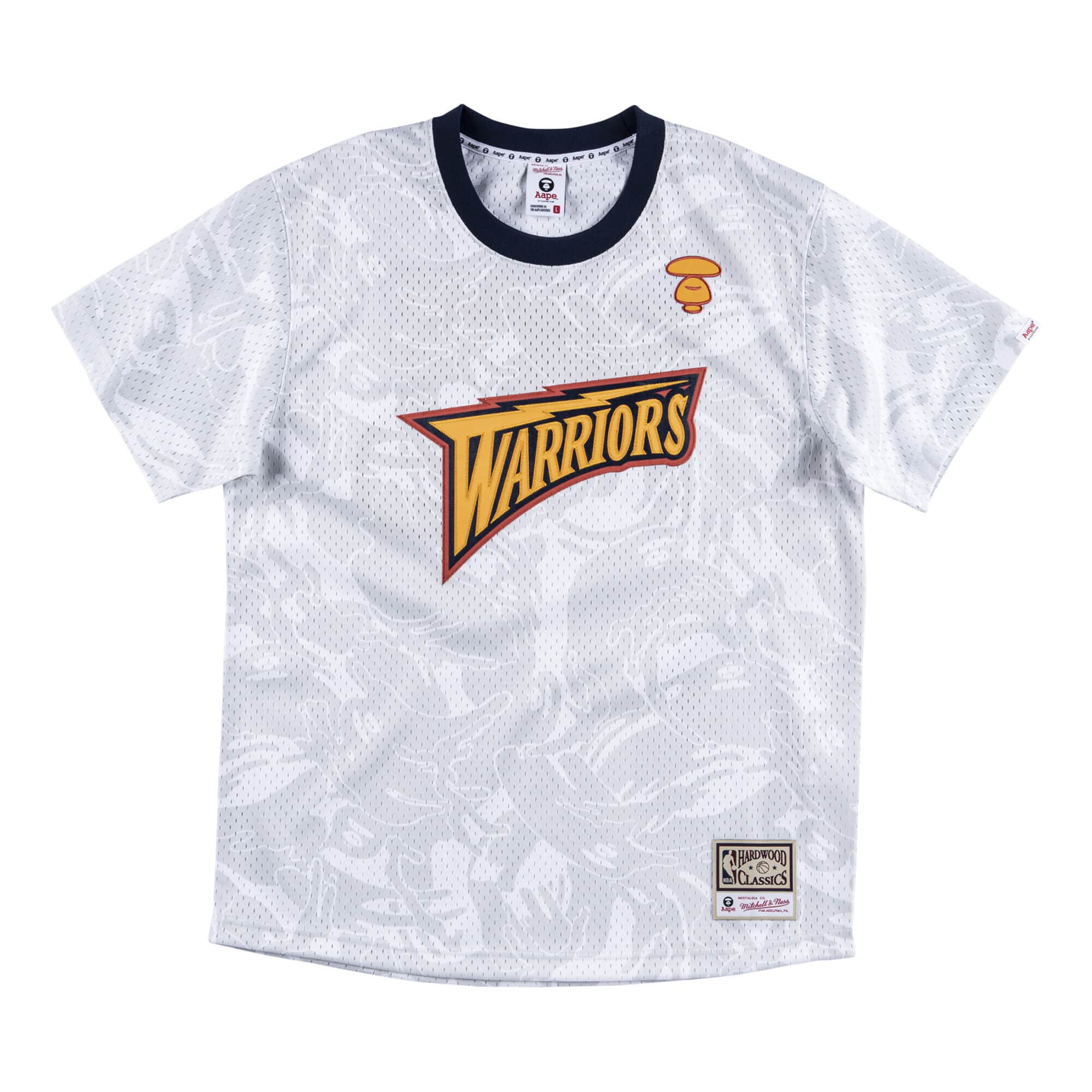 Футболка Aape x Mitchell & Ness Golden State Warriors BP Jersey White