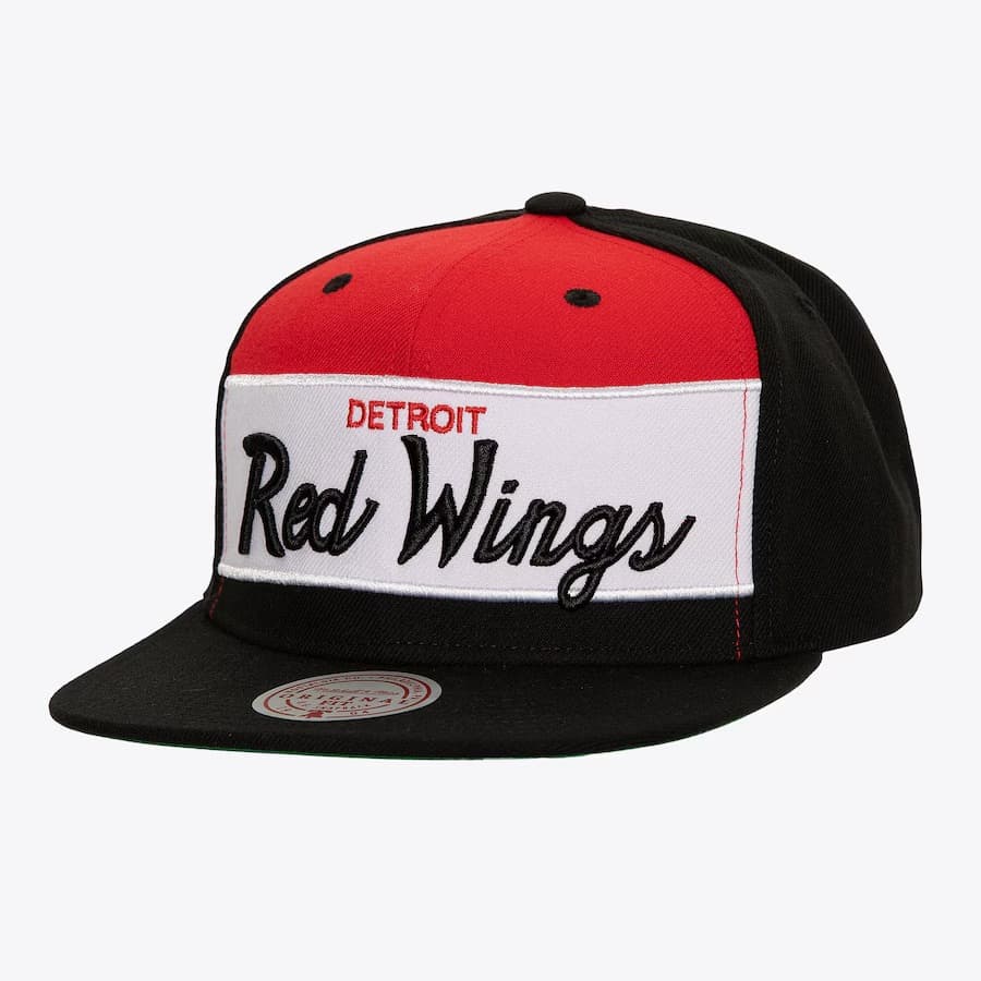 Бейсболка Mitchell & Ness Black Detroit Red Wings Retro Sport Vintage Snapback Hat