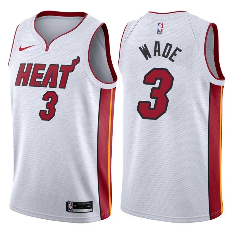 Баскетбольная джерси 2017-18 Dwyane Wade Miami Heat #3 Association White