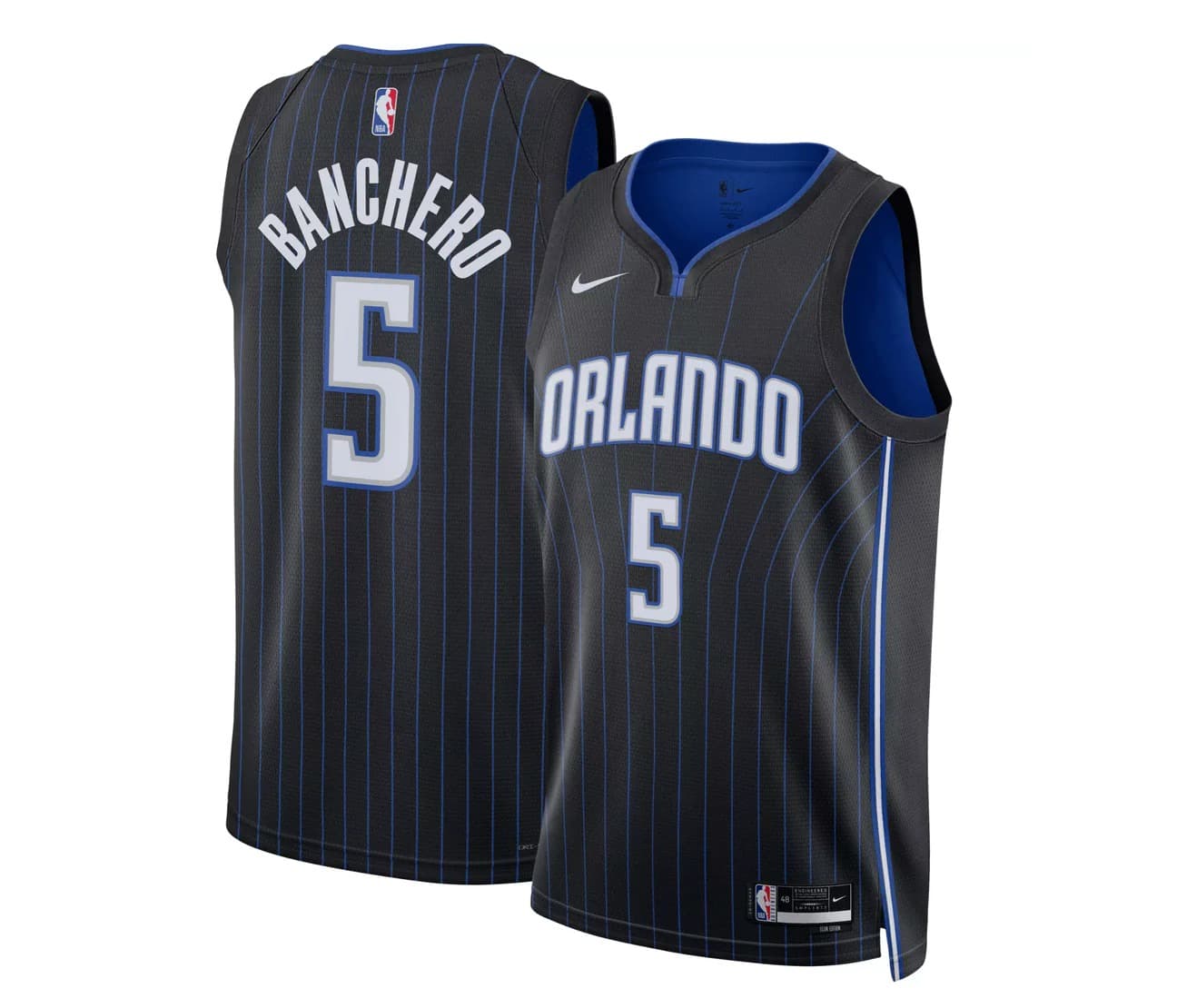 Баскетбольная джерси 2023-24 Orlando Magic Paolo Banchero #5 Youth Swingman Icon Edition Black Jersey