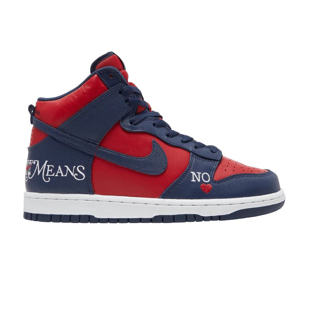 Кроссовки Supreme x Nike Dunk High SB 'By Any Means - Red Navy'