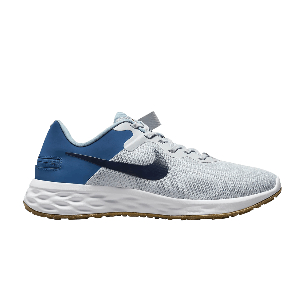 Кроссовки Nike Revolution 6 FlyEase Next Nature 'Pure Platinum Dark Marina Blue'