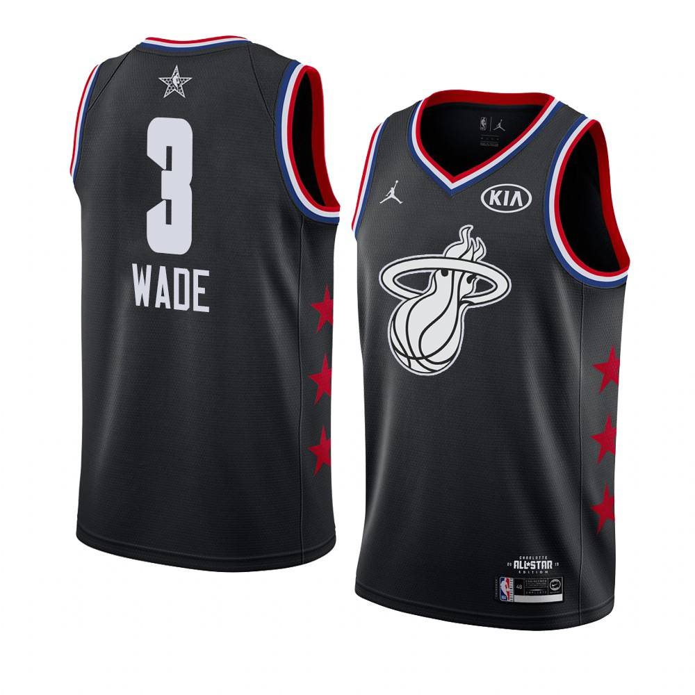 Баскетбольная джерси 2019 NBA All-Star Heat Dwyane Wade #3 Black Swingman Jersey