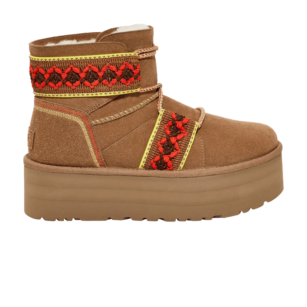 Ботинки UGG Wmns Classic Mini II Platform 'Braid - Chestnut'