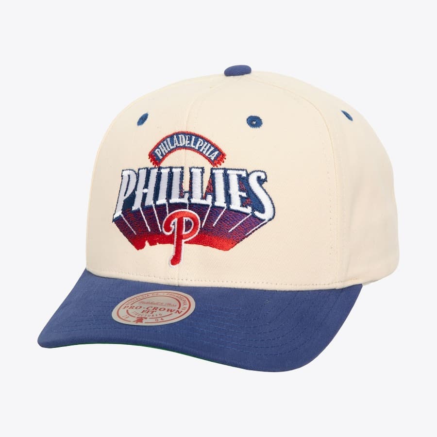 Бейсболка Mitchell & Ness Cream Philadelphia Phillies Horizon Pro Crown Snapback Hat