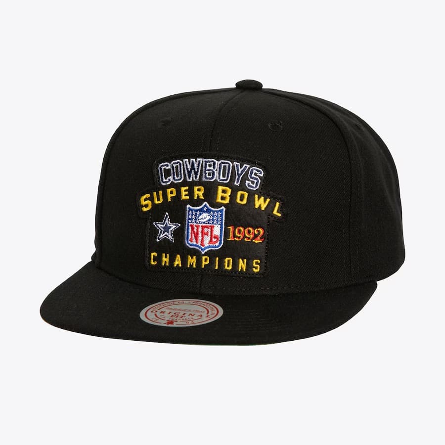 Бейсболка Mitchell & Ness Black Dallas Cowboys 1992 Super Bowl Champions Snapback Hat