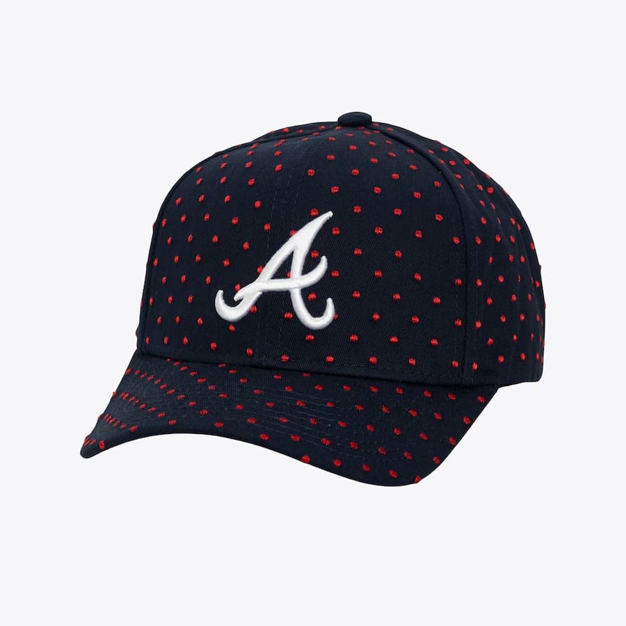 Бейсболка Mitchell & Ness Navy Atlanta Braves Polka Polka Pro Adjustable Hat