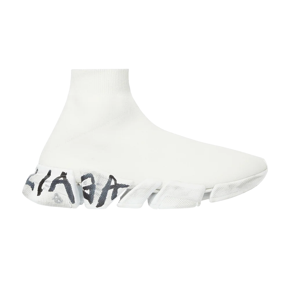 Кроссовки Balenciaga Wmns Speed 2.0 Sneaker 'Worn-Out Graffiti - Eggshell'