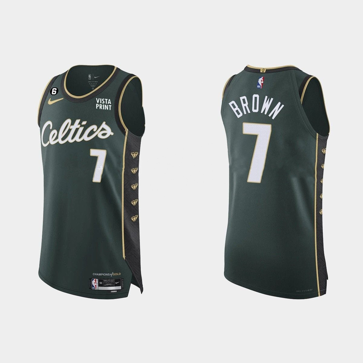 Баскетбольная джерси 2022-23 Boston Celtics #7 Jaylen Brown Authentic Green City Jersey