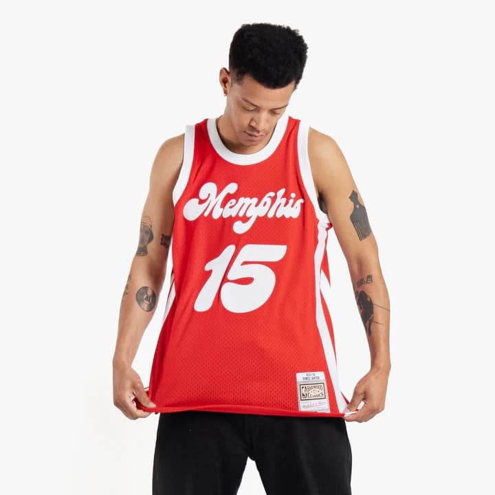 Баскетбольная джерси Memphis Grizzlies Vince Carter #15 Swingman Hardwood Classic Red Jersey