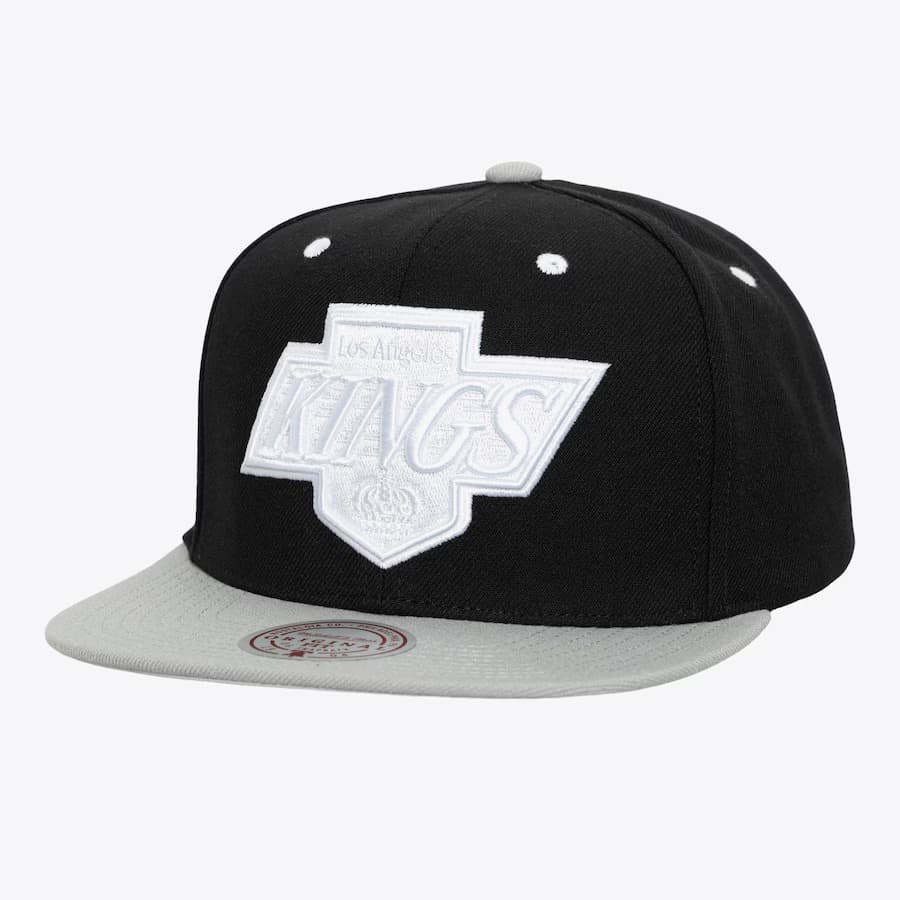 Бейсболка Mitchell & Ness Black Silver Los Angeles Kings Evergreen Vintage Crispy White Snapback Hat
