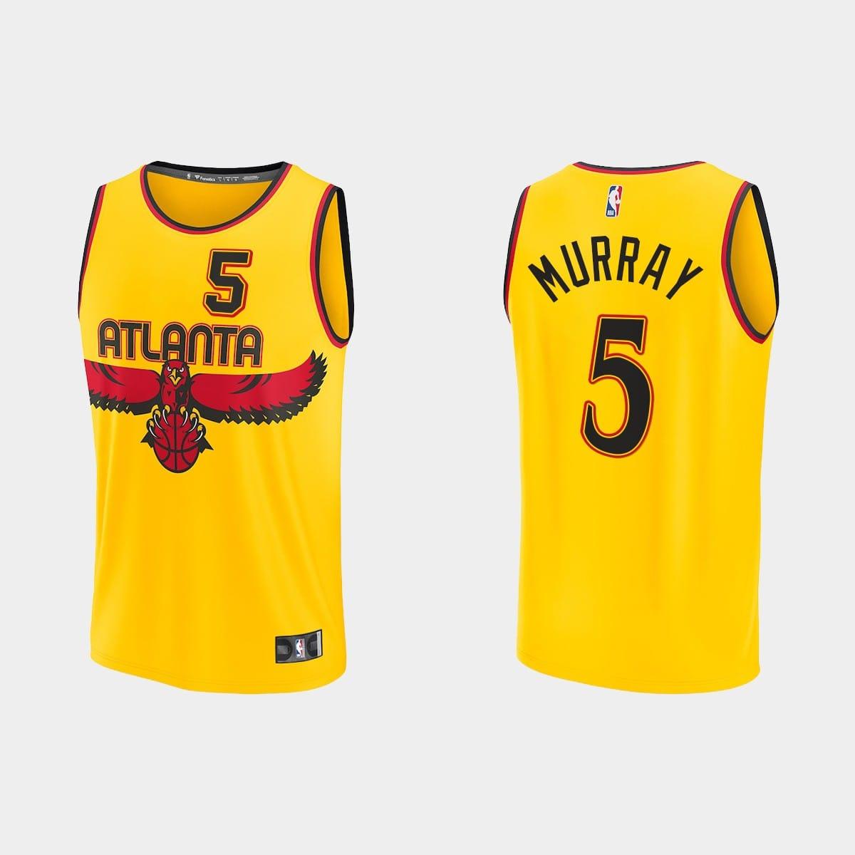 Баскетбольная джерси Atlanta Hawks #5 Dejounte Murray Replica City Gold Jersey