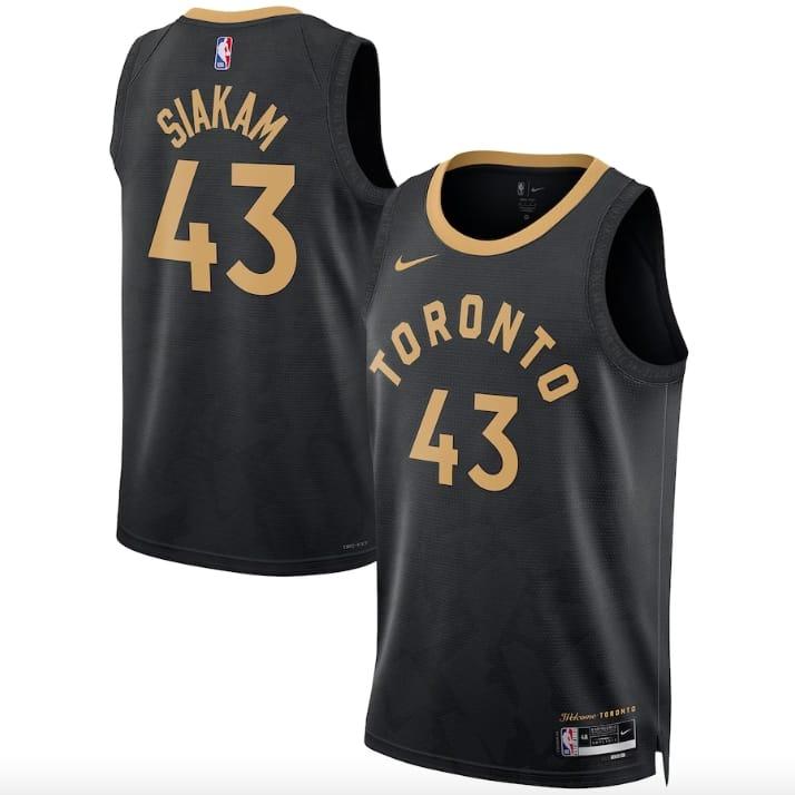 Баскетбольная джерси 2022-23 Toronto Raptors #43 Pascal Siakam  Swingman City Black Jersey
