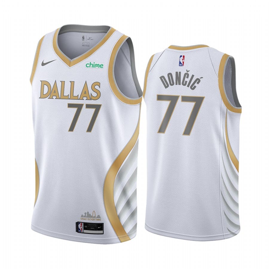 Баскетбольная джерси 2020-21 Dallas Mavericks #77 Luka Doncic City Edition Silver Swingman Jersey