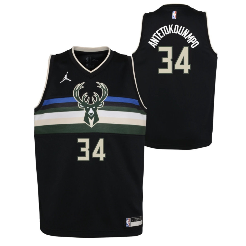 Баскетбольная джерси Nike Giannis Antetokounmpo Milwaukee Bucks 2021 Statement Edition Boys NBA Jersey