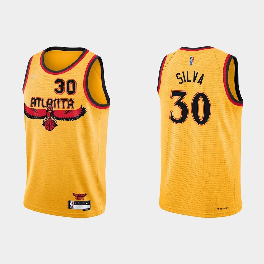 Баскетбольная джерси Atlanta Hawks  #30 Chris Silva NBA 75th Anniversary City Yellow Jersey