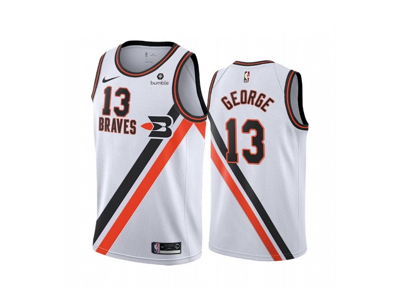 Баскетбольная джерси Clippers 2019-20 Paul George #13 White Throwback Buffalo Braves