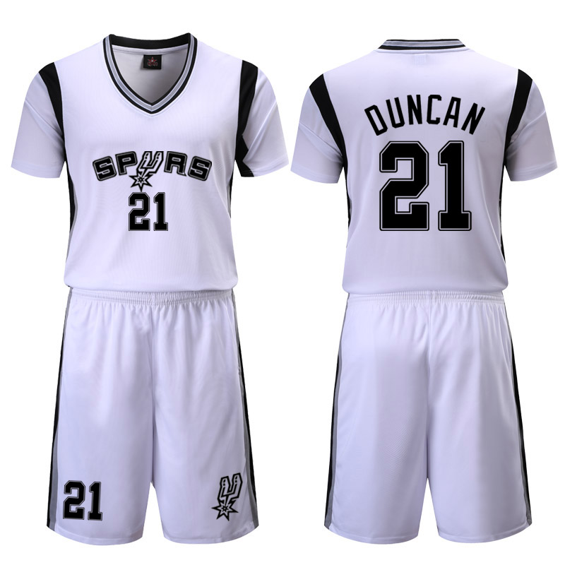 Баскетбольная форма San Antonio Spurs White 21 Duncan Uniform
