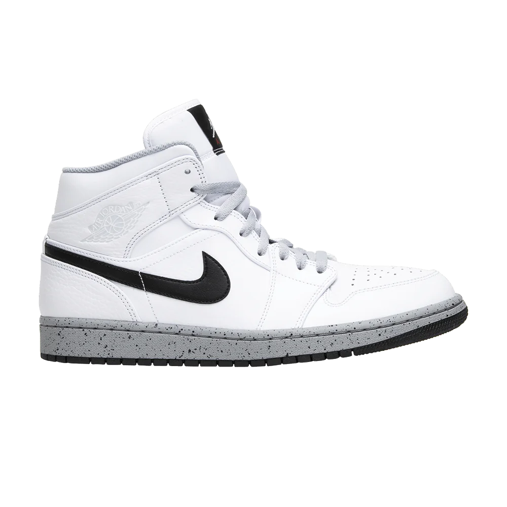 Кроссовки Air Jordan 1 Mid 'White Cement'