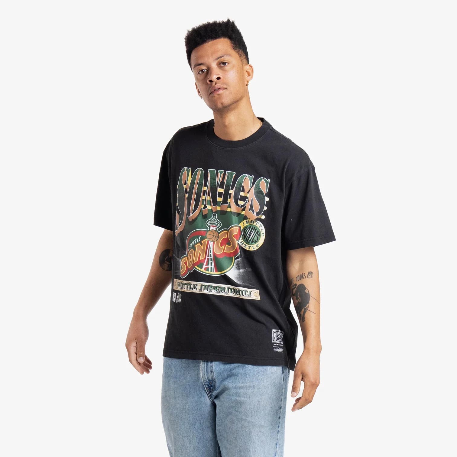 Футболка Mitchell & Ness Seattle Supersonics In The Spotlight Vintage Hardwood Classics NBA T-Shirt