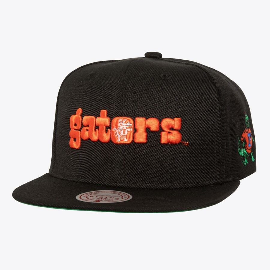 Бейсболка Mitchell & Ness Black Florida Gators Vault Collection Triple Play Snapback Hat