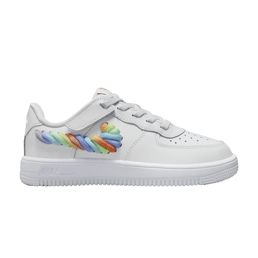 Кроссовки Nike Force 1 Low LV8 EasyOn PS 'Rainbow Lace Swoosh'