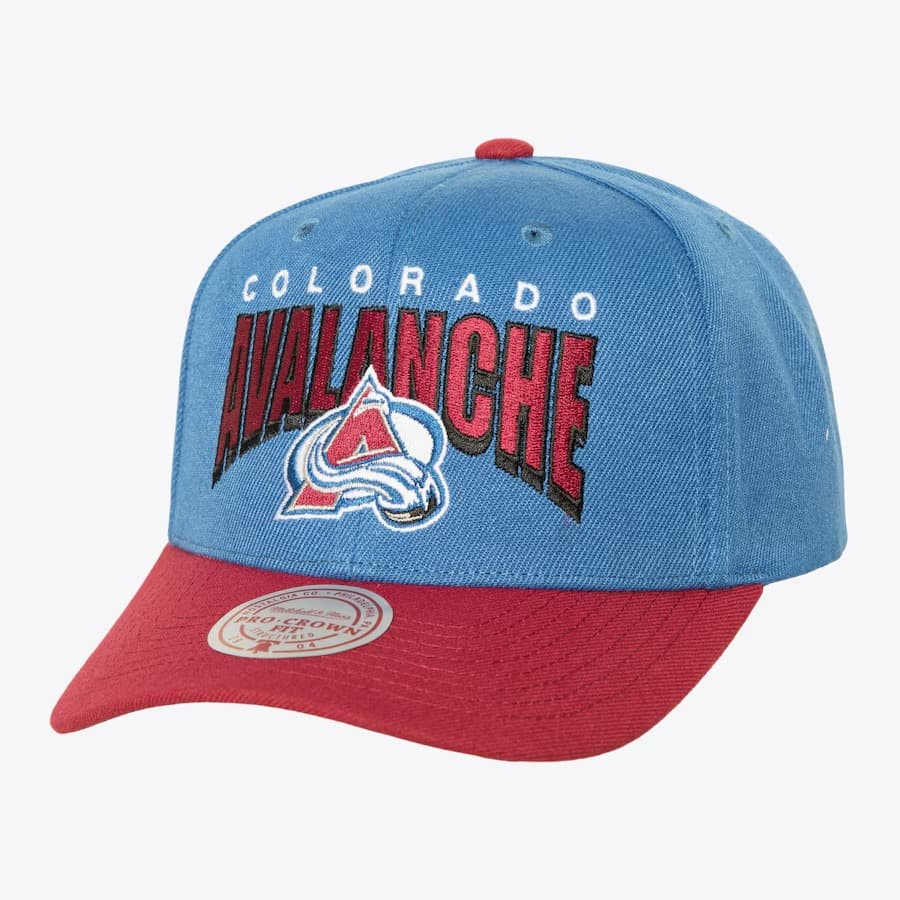 Бейсболка Mitchell & Ness Blue Colorado Avalanche Boom Text Pro Snapback Hat