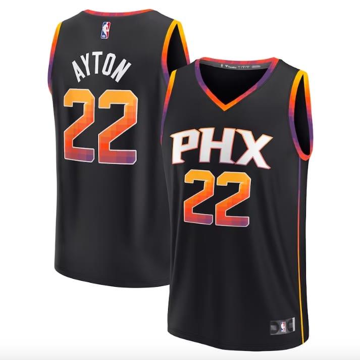 Баскетбольная джерси 2022-23 Phoenix Suns #22 Deandre Ayton Fast Break Statement Black Jersey