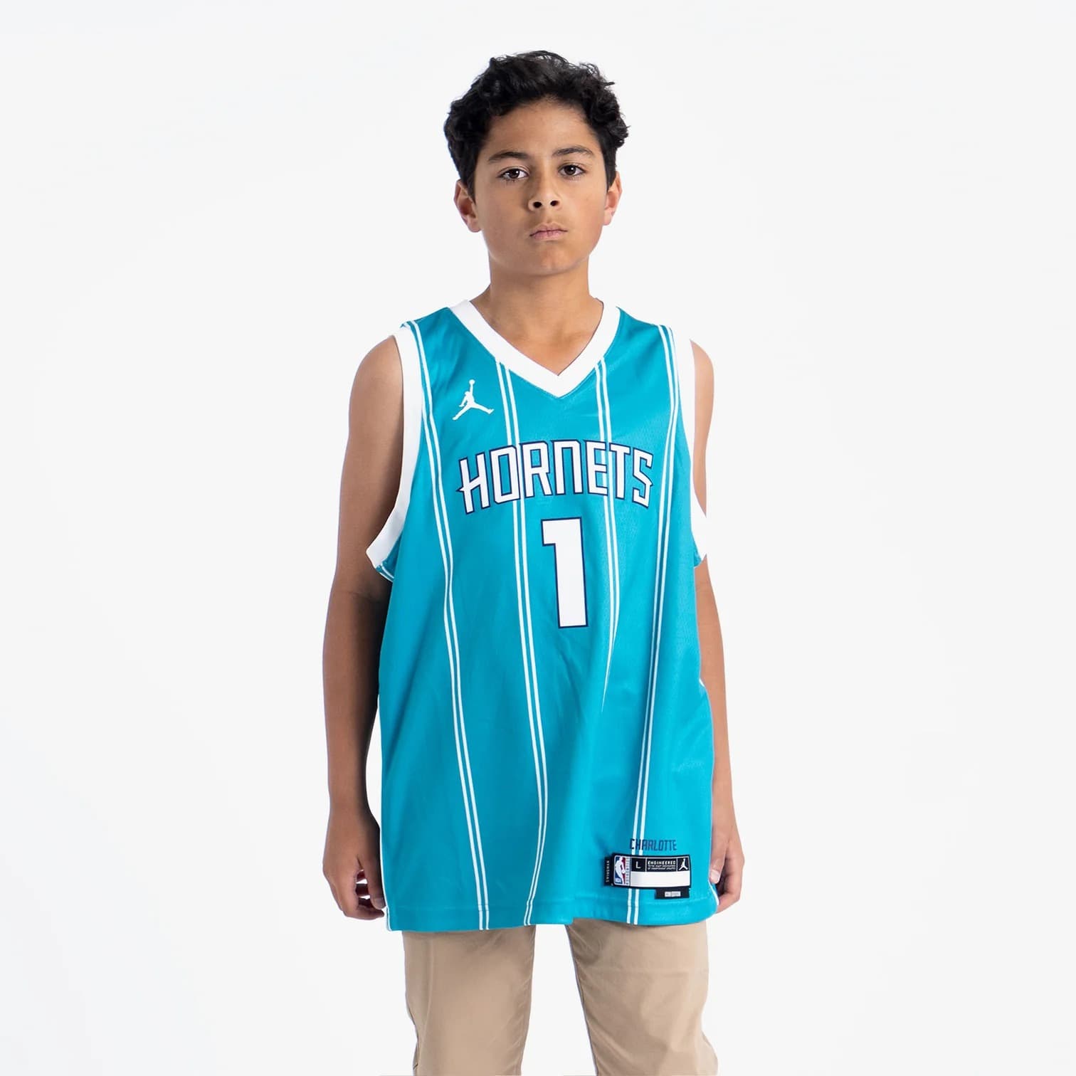 Баскетбольная джерси 2022-23 Charlotte Hornets LaMelo Ball #1 Youth Swingman Icon Edition Teal Jersey