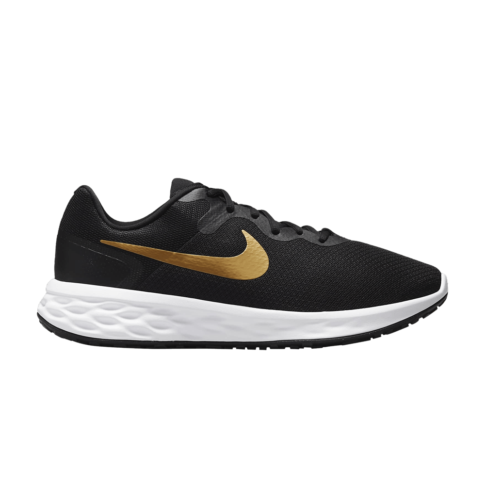 Кроссовки Nike Revolution 6 Extra Wide 'Black Metallic Gold'