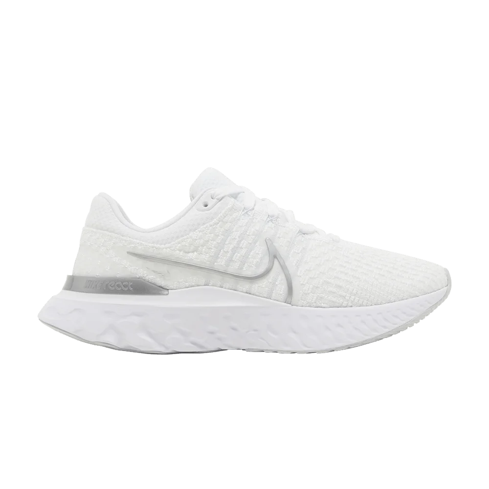 Кроссовки Nike Wmns React Infinity Run Flyknit 3 'White Metallic Silver'