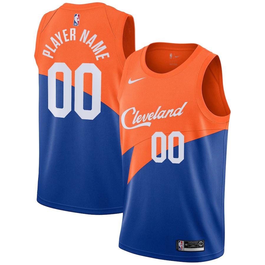 Баскетбольная джерси 2021-22 Cleveland Cavaliers Nike City Edition Swingman Jersey – Custom Blue Orange