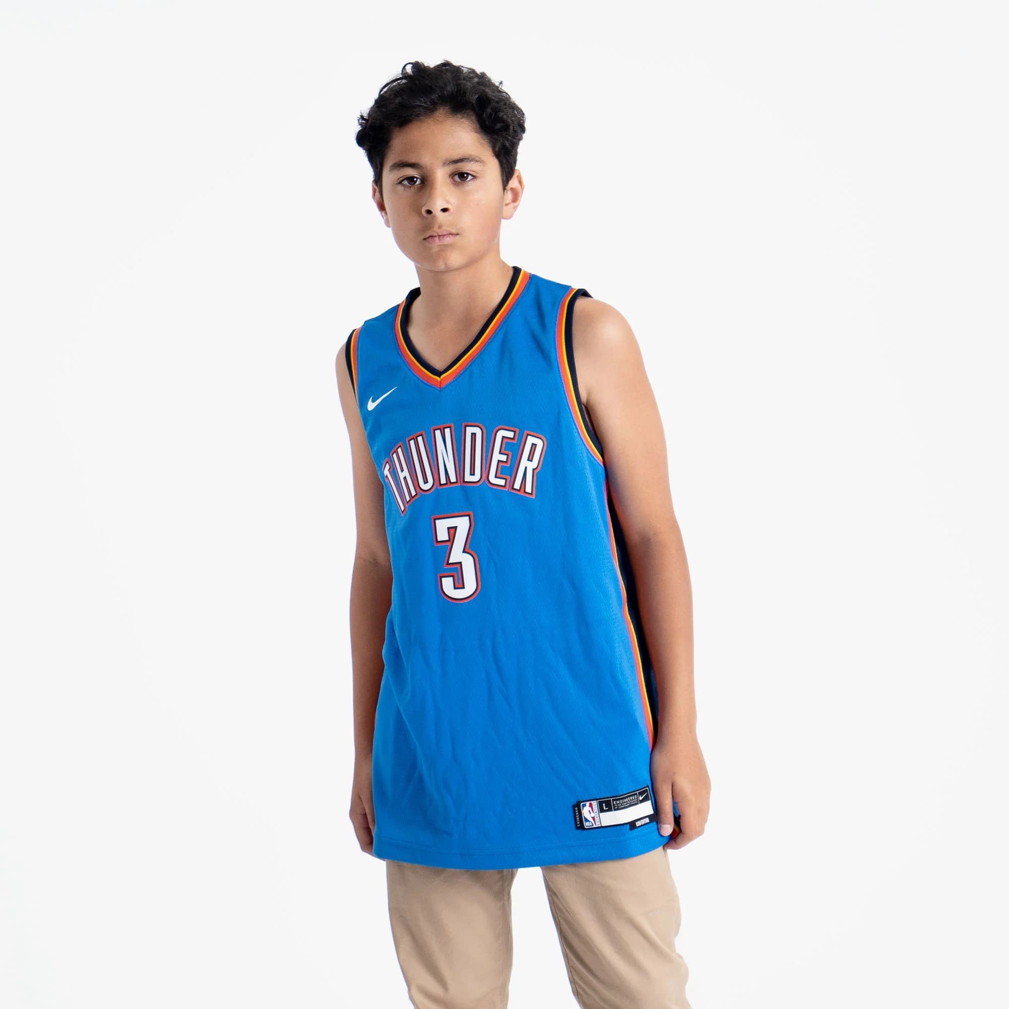 Баскетбольная джерси 2022-2023 Oklahoma City Thunder Josh Giddey #3 Youth Swingman Icon Edition Blue Jersey