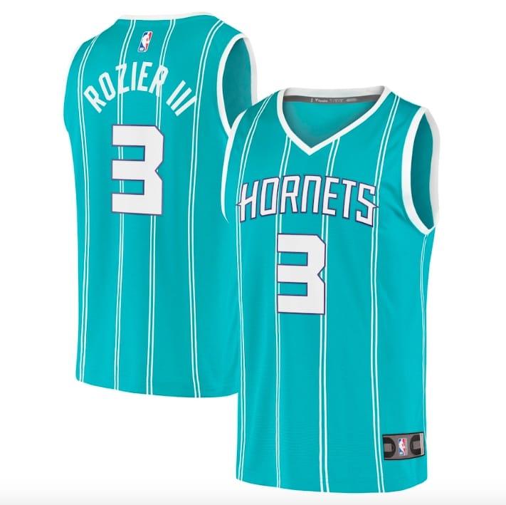 Баскетбольная джерси 2020-21 Charlotte Hornets #3 Terry Rozier III Fast Break Icon Teal Jersey