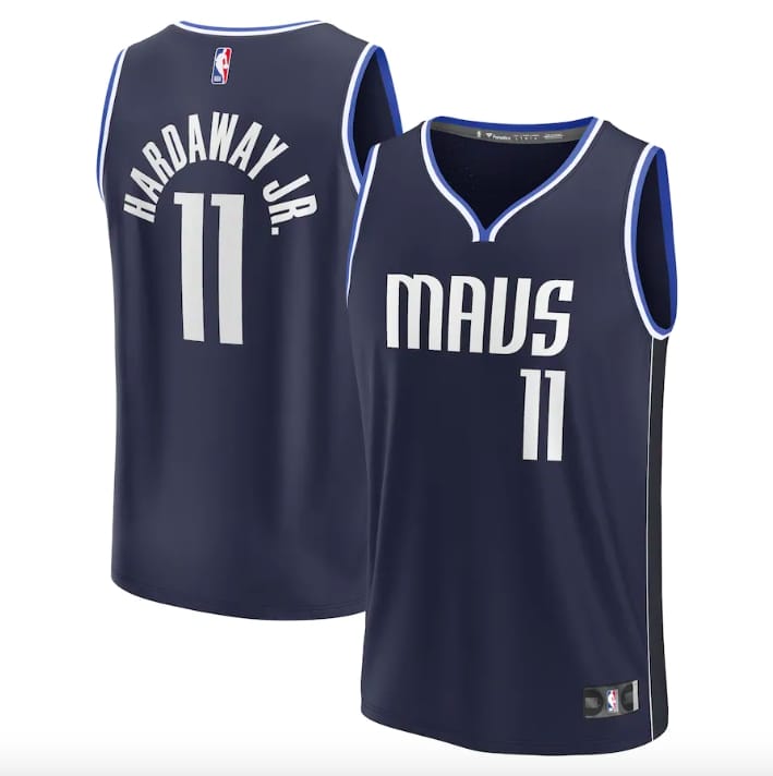 Баскетбольная джерси 2022-23 Dallas Mavericks #11 Tim Hardaway Jr. Fast Break Statement Navy Jersey