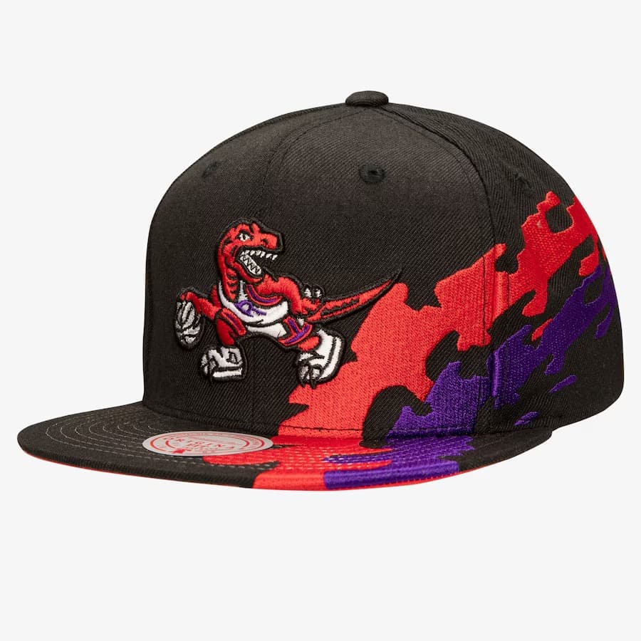 Бейсболка Mitchell & Ness Black Toronto Raptors Hardwood Classics Happy Trees Snapback Hat