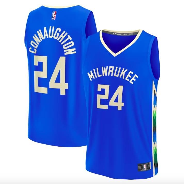 Баскетбольная джерси 2022-23 Milwaukee Bucks #24 Pat Connaughton Fastbreak City Royal Jersey