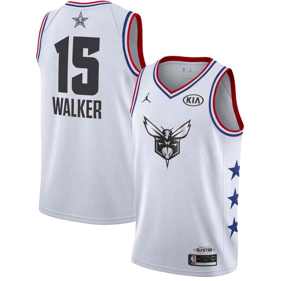 Баскетбольная джерси 2019 NBA All-Star Hornets Kemba Walker #15 White Swingman Jersey