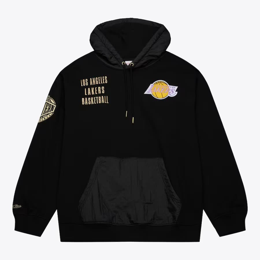 Худи Mitchell & Ness Black Los Angeles Lakers Team OG 2.0 Vintage Logo Fleece Pullover Hoodie