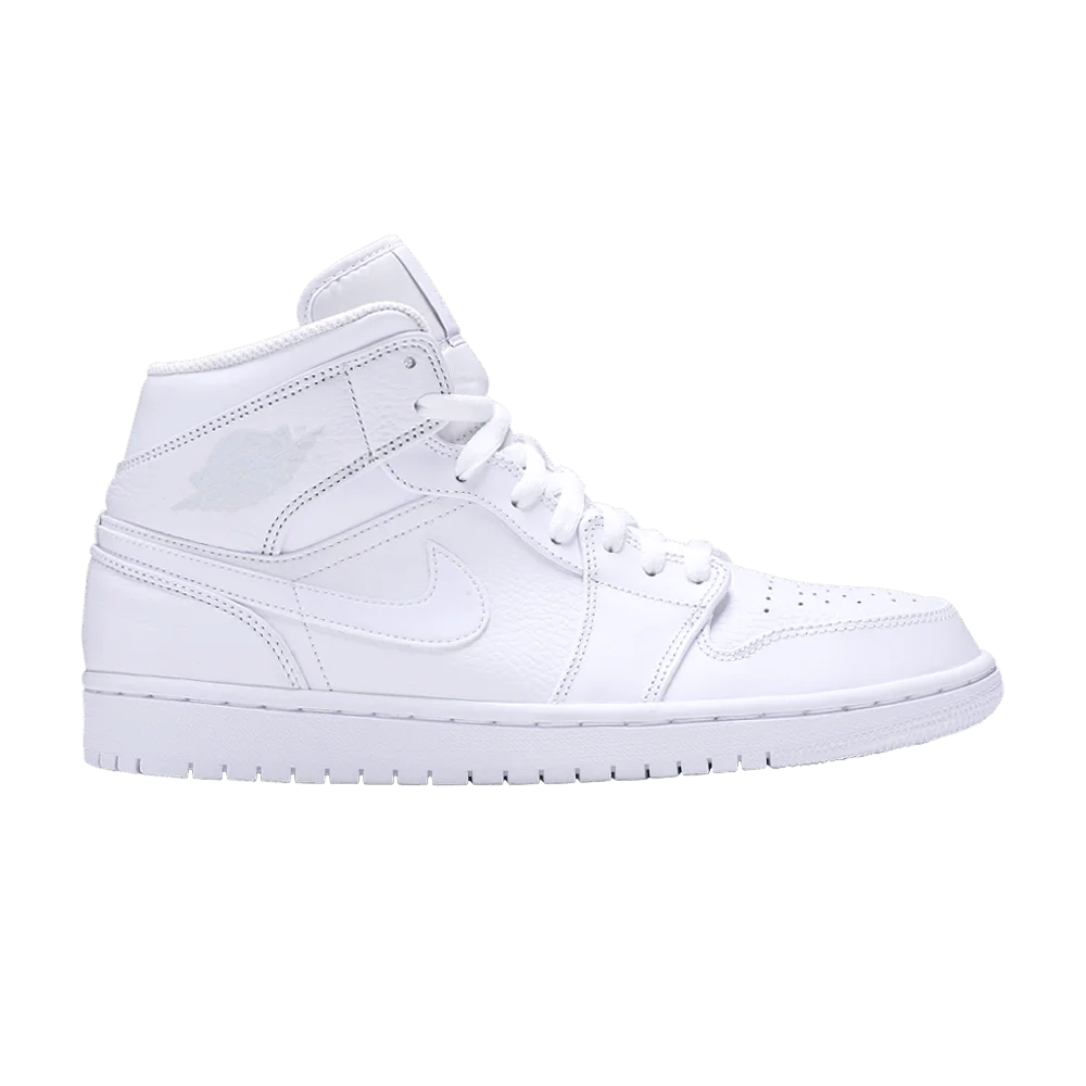 Кроссовки Air Jordan 1 Mid 'Triple White' 2018