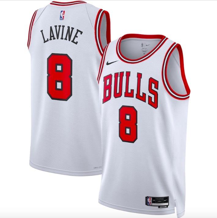 Баскетбольная джерси 2022-23 Chicago Bulls #8 Zach LaVine Nike Association White Jersey
