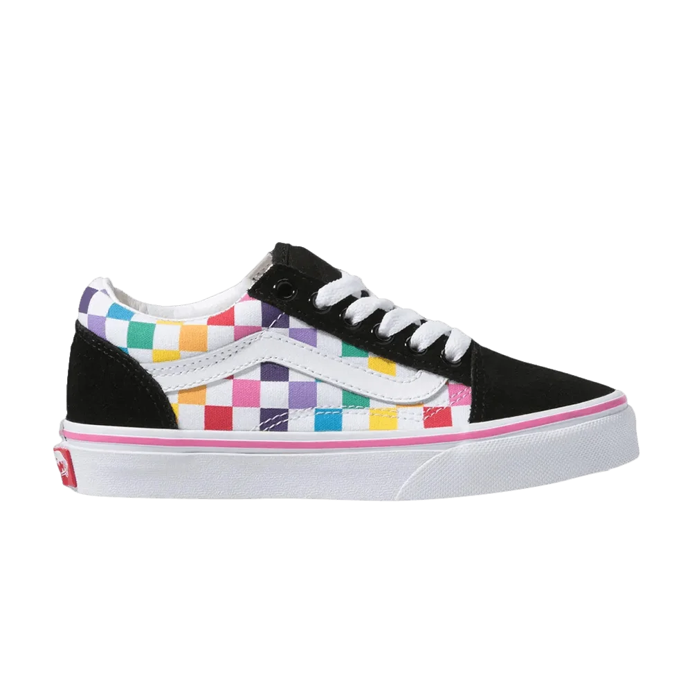 Кроссовки Vans Old Skool Little Kids 'Rainbow Checkerboard'