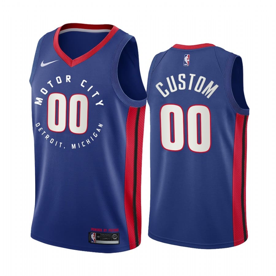 Баскетбольная джерси 2020-21 Detroit Pistons #00 Custom City Edition Navy Swingman Jersey