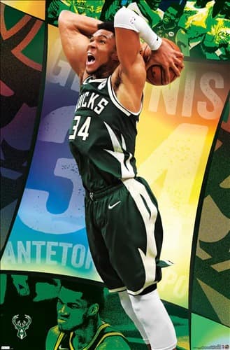 Настенный постер Giannis Antetokounmpo Milwaukee Bucks NBA Wall Poster