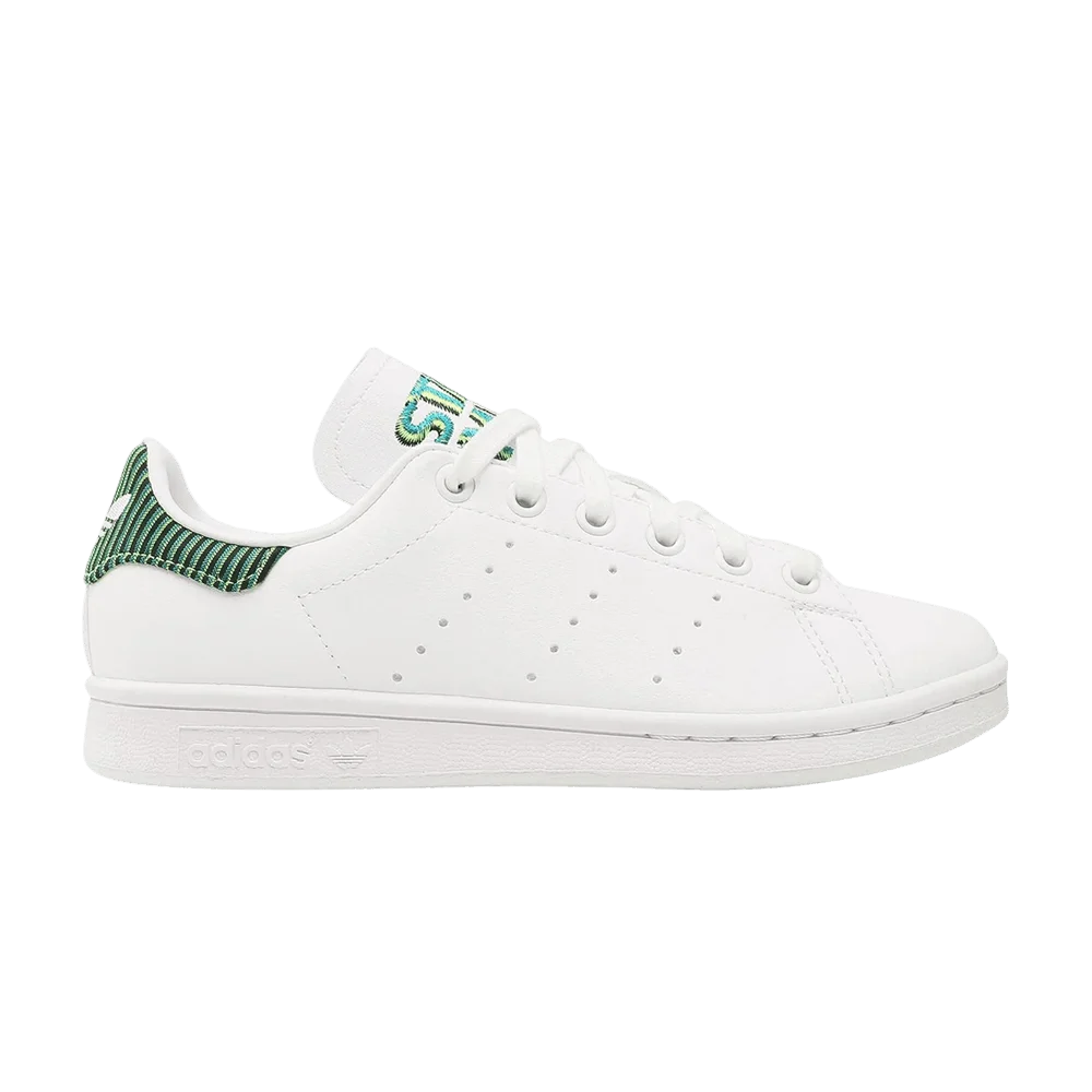 Кроссовки Adidas Stan Smith J 'White Green Embroidered'